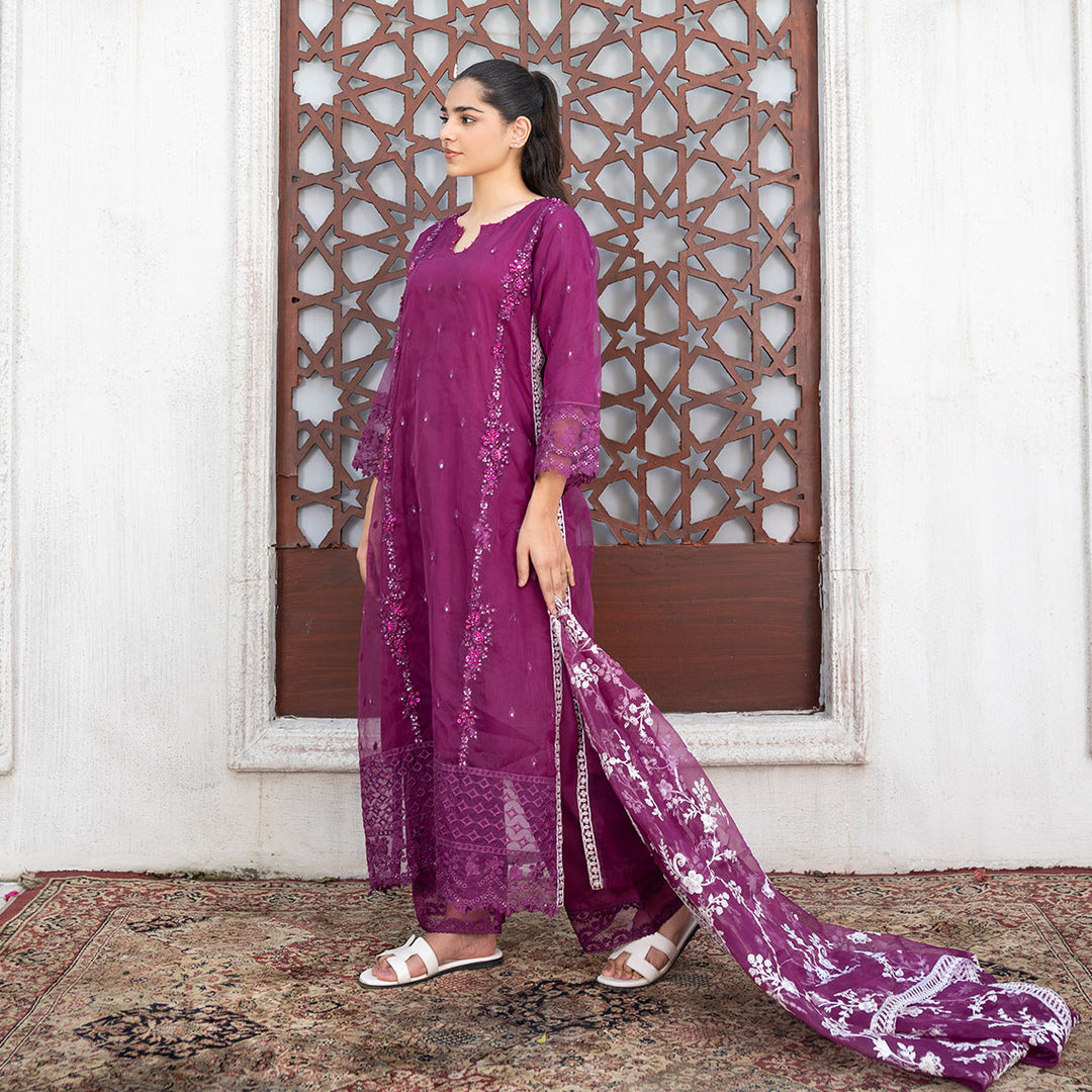 3-PC  Shirt Organza Trouser GripDupatta