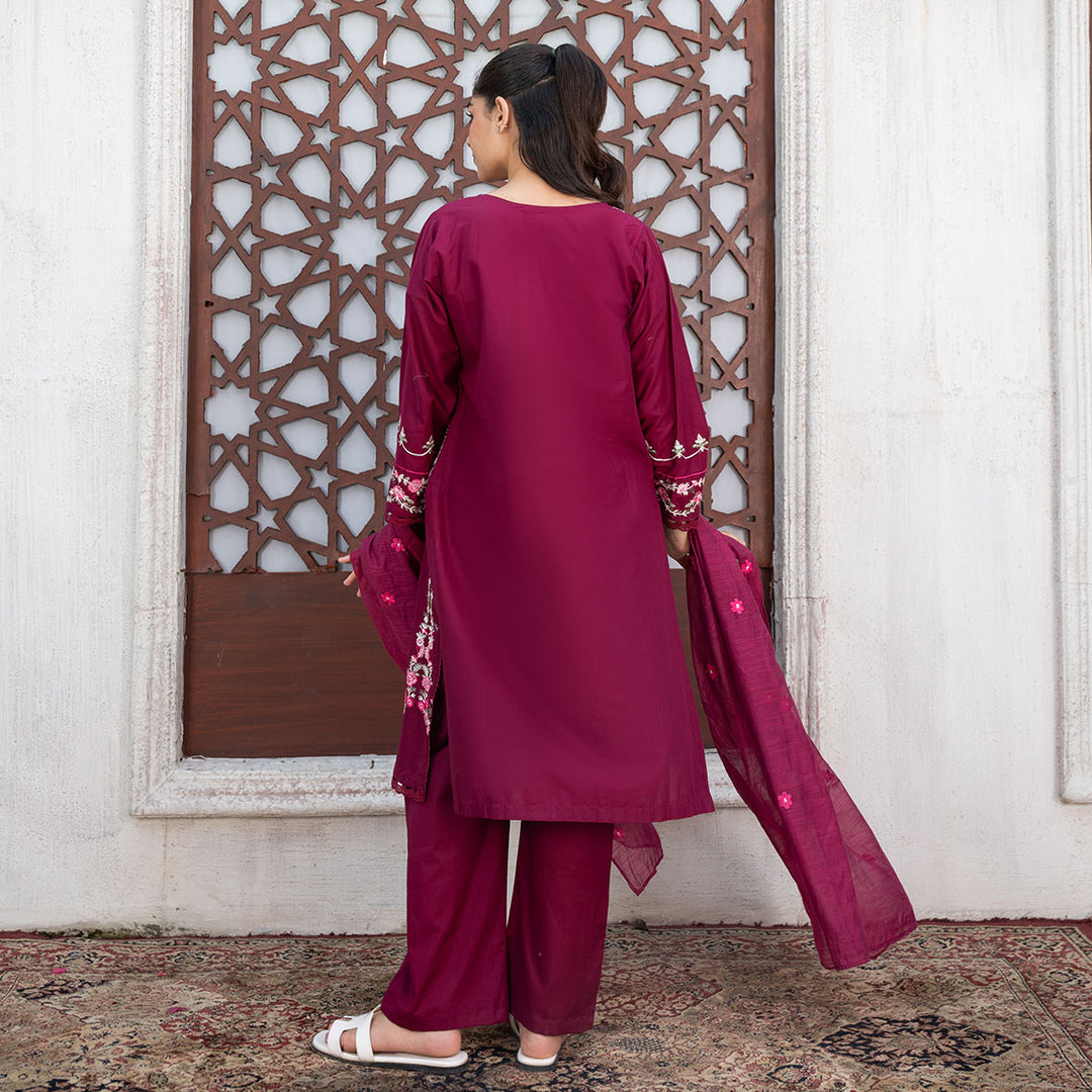 3-PC Embroidered Lawn shirt  Lawn touser& Duppata