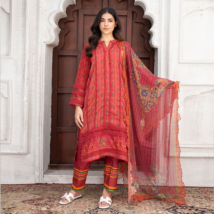 3-PC Embroidered Organza Shirt &Organza Dupatta
