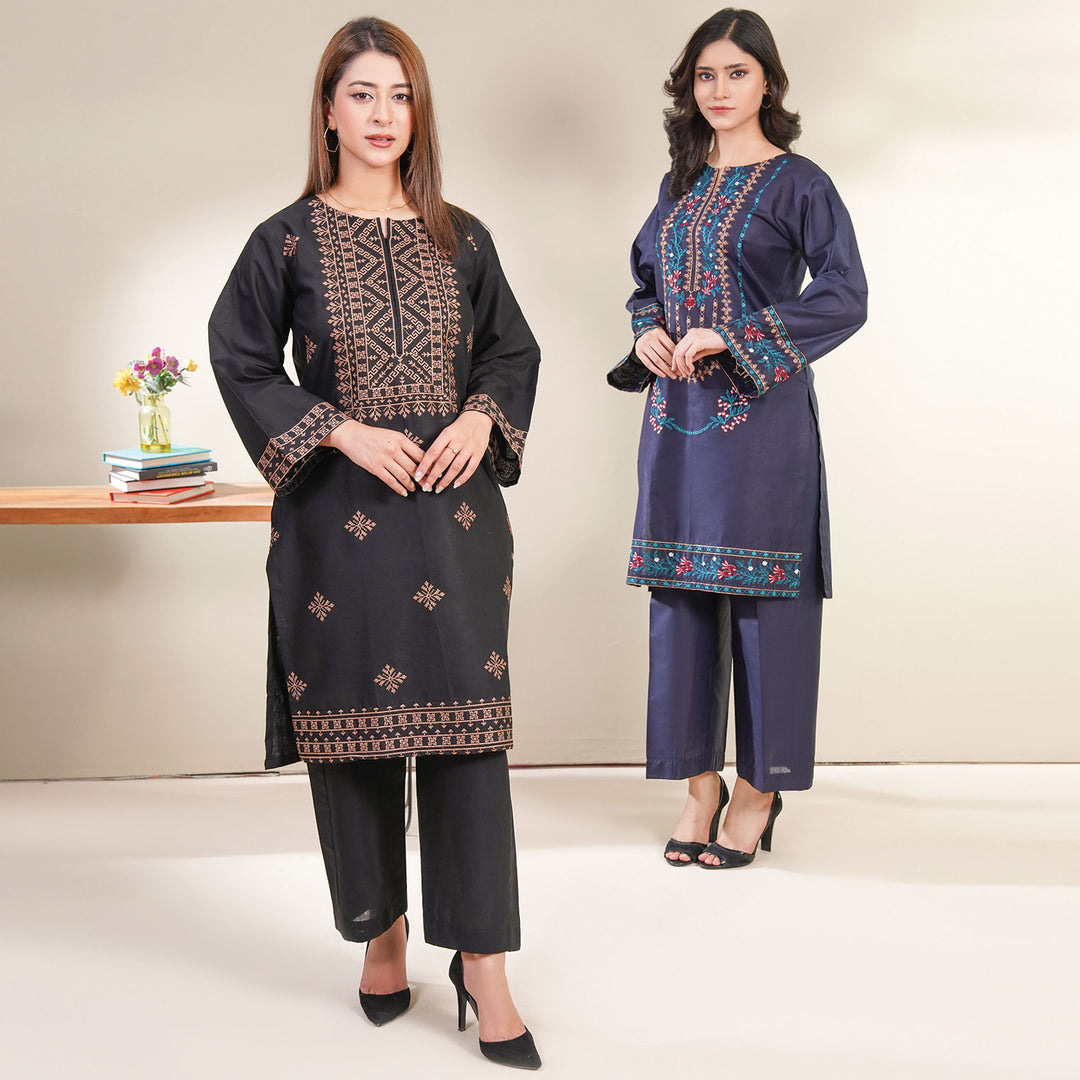 2-PC Young's Embroidered Cambric