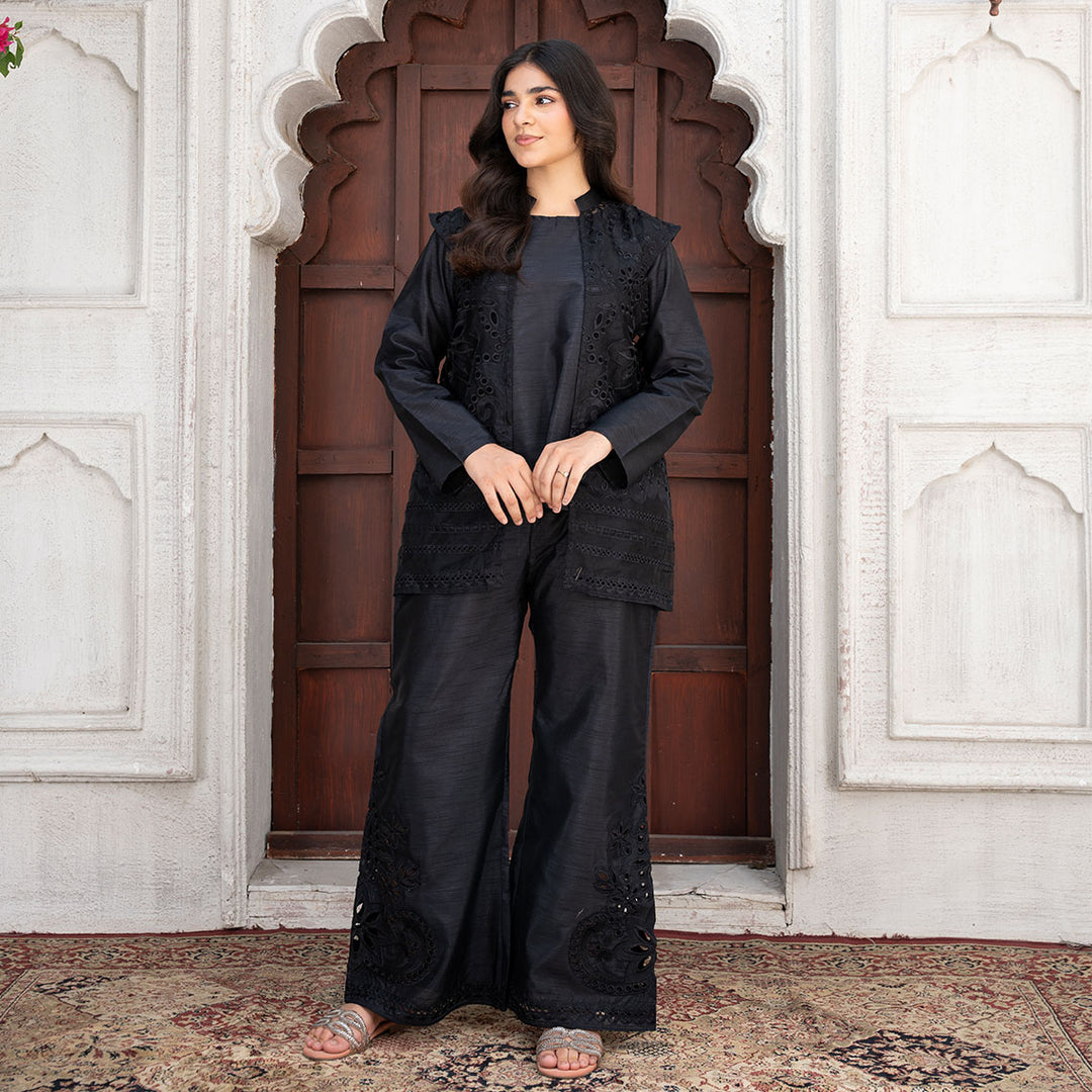 3-PC Shirt Organza Trouser & Kattan Silk Dupatta