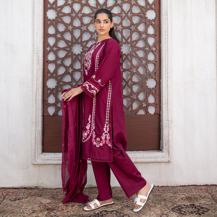 3-PC Embroidered Lawn shirt  Lawn touser& Duppata