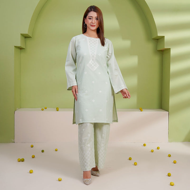 2-PC Young's Embroidered Cambric