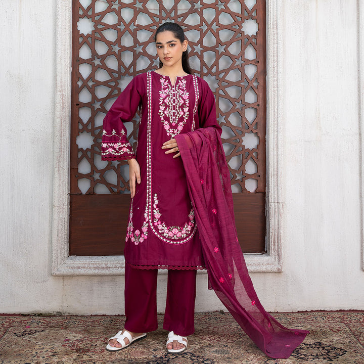 3-PC Embroidered Lawn shirt  Lawn touser& Duppata