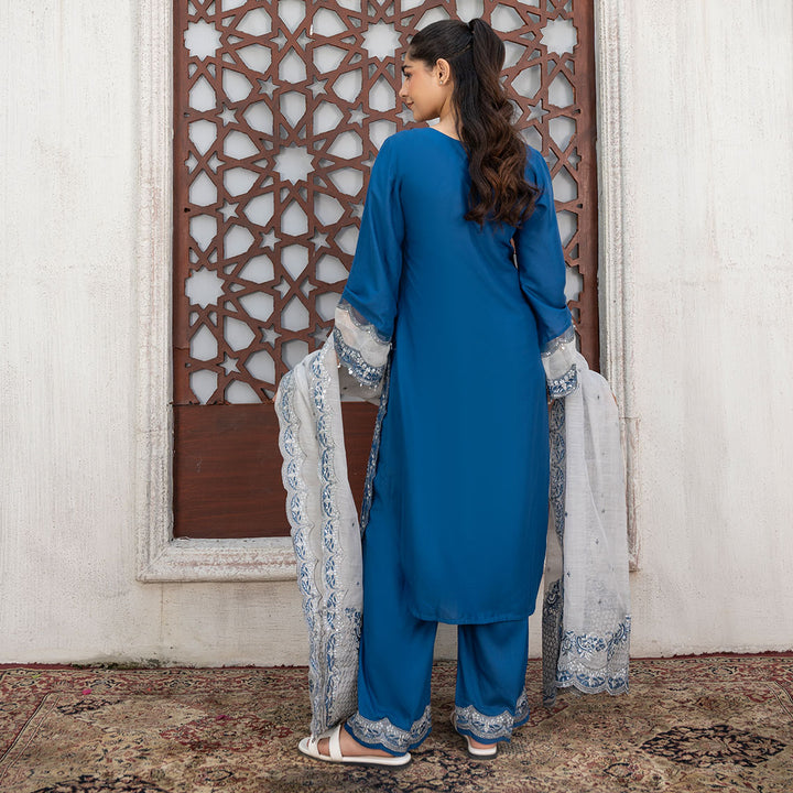 3-PC Embroidered Shirt Linen Trouser & Dupatta