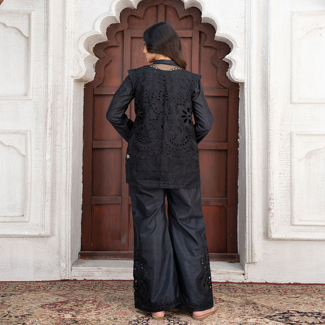 3-PC Shirt Organza Trouser & Kattan Silk Dupatta