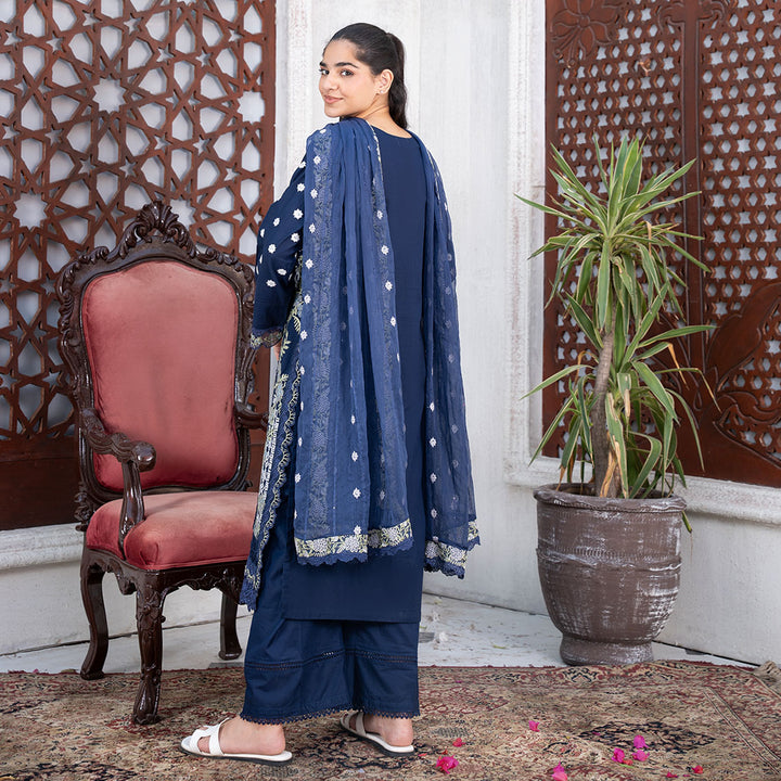 3-PC Embroidered Lawn Shirt Lawn Trouser with LChiffon Dupatta
