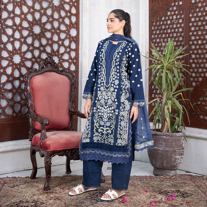 3-PC Embroidered Lawn Shirt Lawn Trouser with LChiffon Dupatta