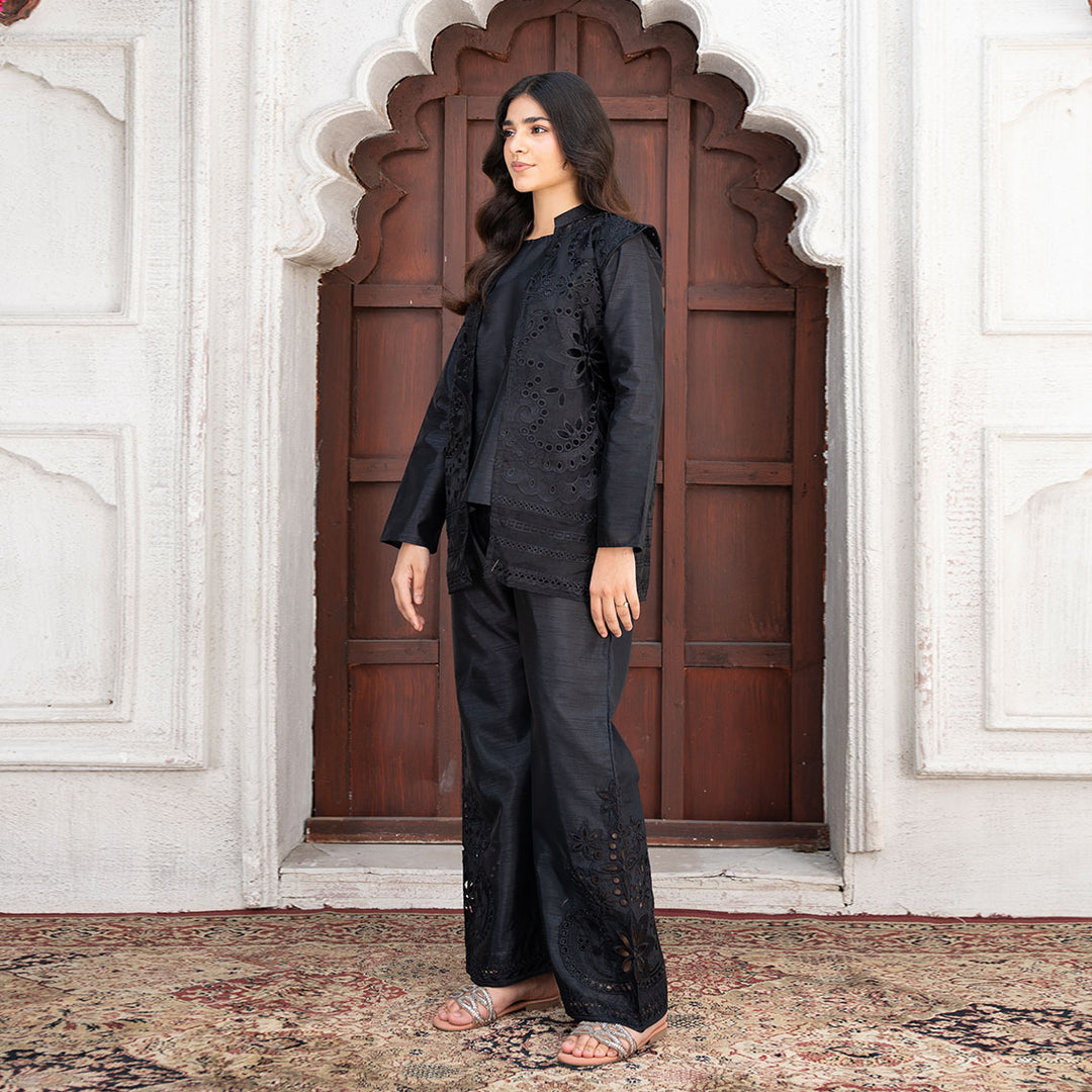 3-PC Shirt Organza Trouser & Kattan Silk Dupatta