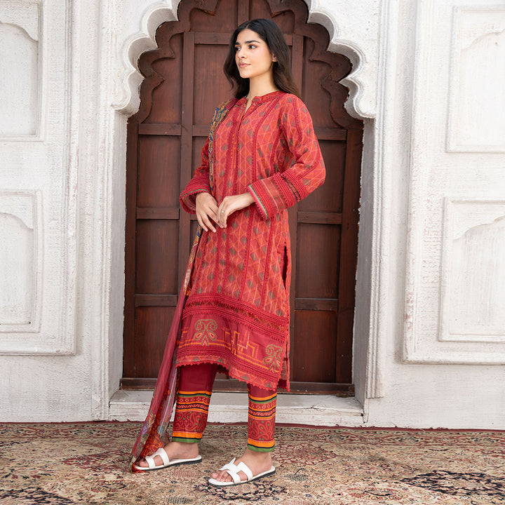 3-PC Embroidered Organza Shirt &Organza Dupatta