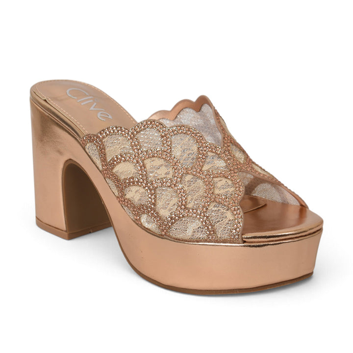 Champagne Bridal Slipper Heels - l045242