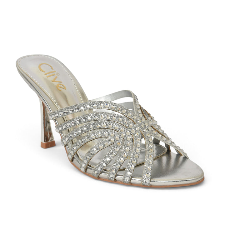 Silver Bridal Slipper Heels - l045240