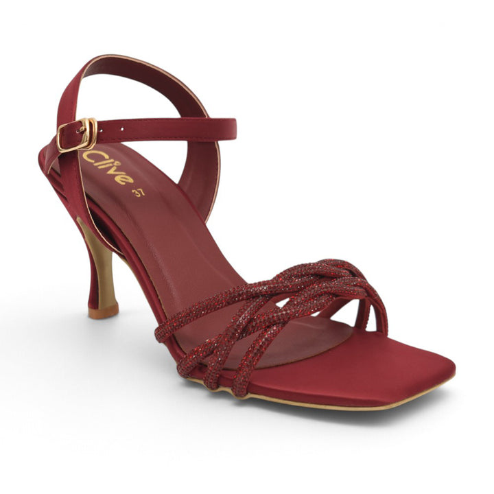 Maroon Bridal Sandal Heels - L065851