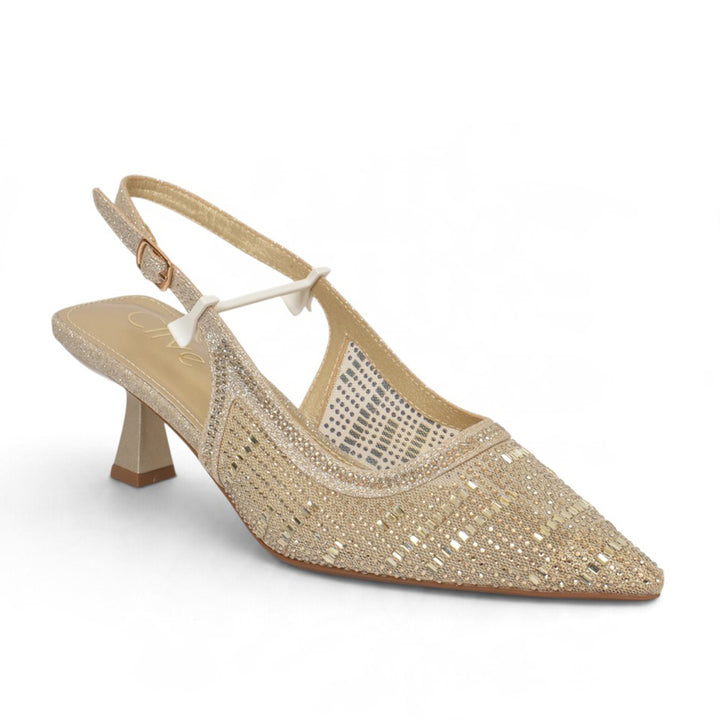Golden Bridal Court Shoes - l087233