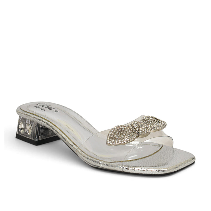 Silver Bridal Slipper Heels - l045267