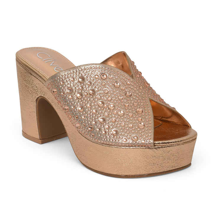 Champagne Bridal Slipper Heels - l045243