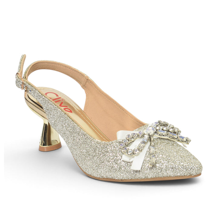Golden Bridal Court Shoes - L087278