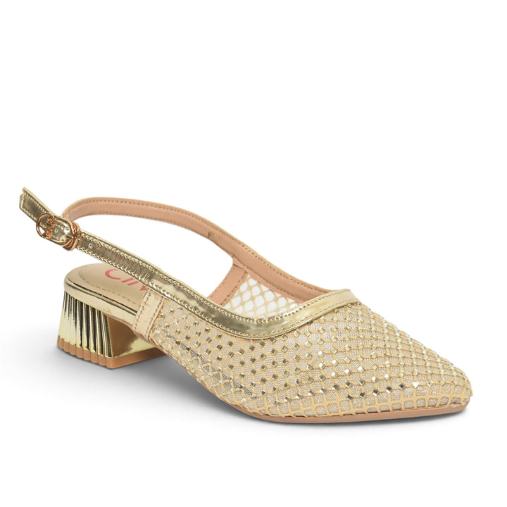 Golden Bridal Court Shoes - L087265