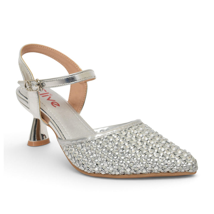 Silver Bridal Court Shoes - l087280