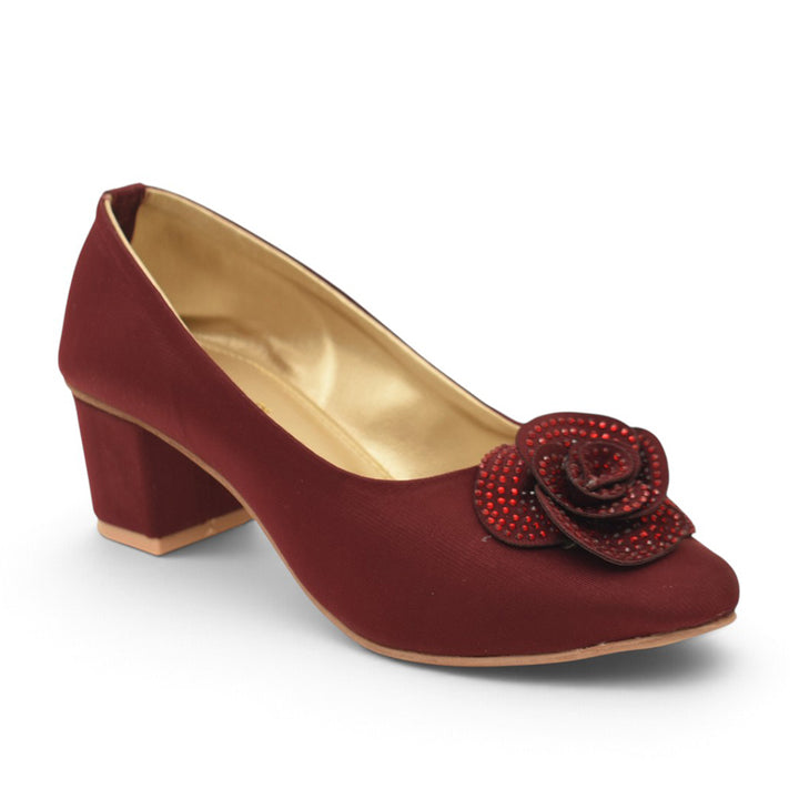 Maroon Kids Fancy Court Shoes - KG85082
