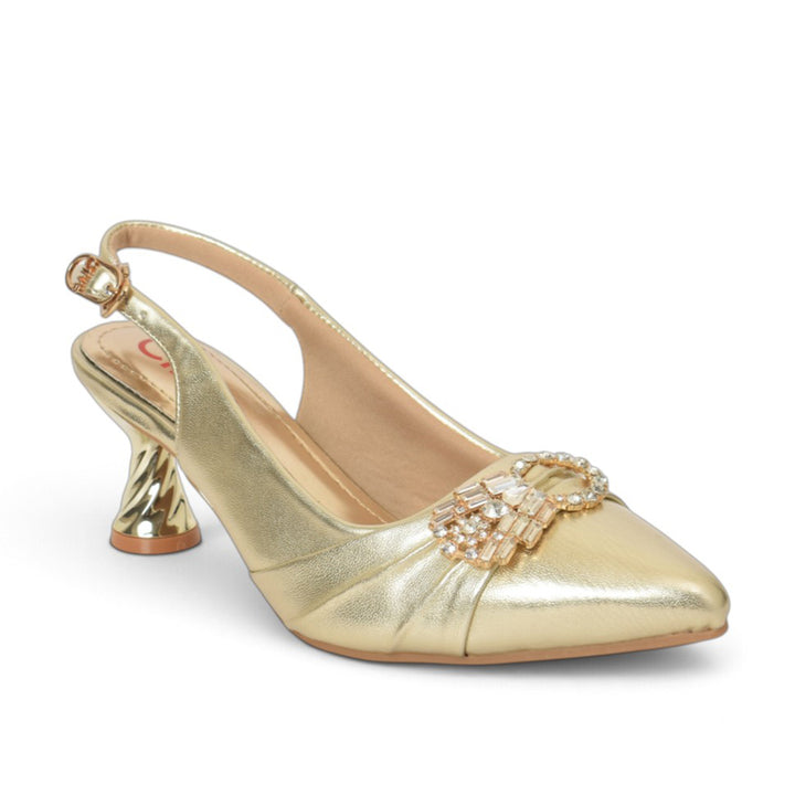 Golden Bridal Court Shoes - l087277