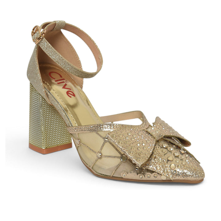 Golden Bridal Court Shoes - L087251