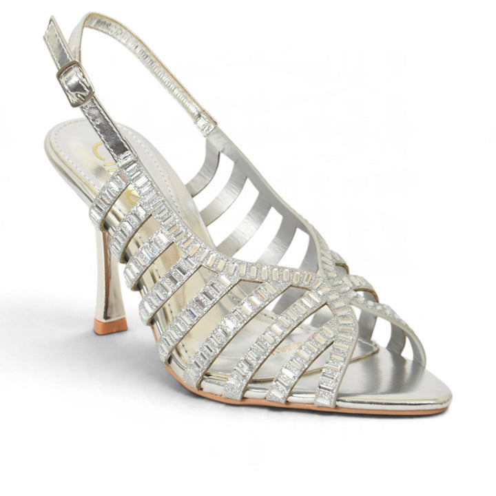 Silver Bridal Sandal Heels - l065814