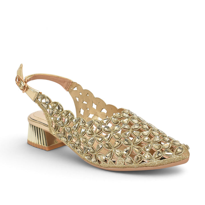 Golden Bridal Court Shoes - l087264