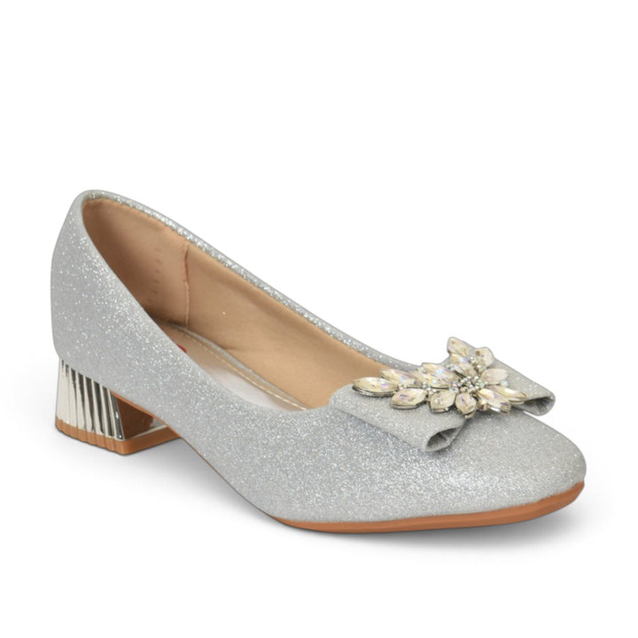 Silver Bridal Court Shoes - l087267