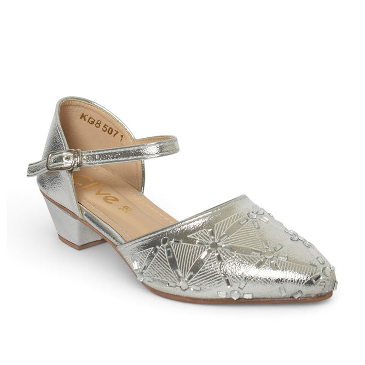Silver Kids Fancy Court Shoes - KG85071