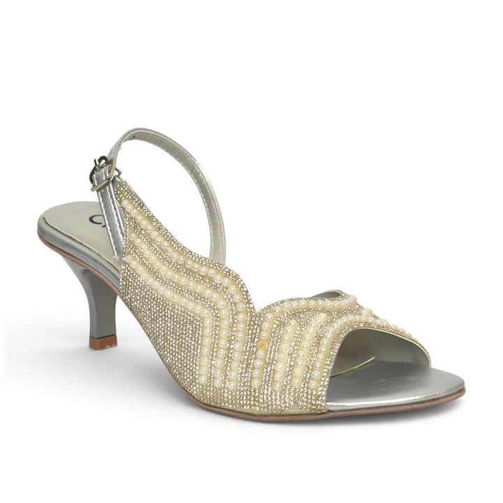 Silver Bridal Sandal Heels - L065840