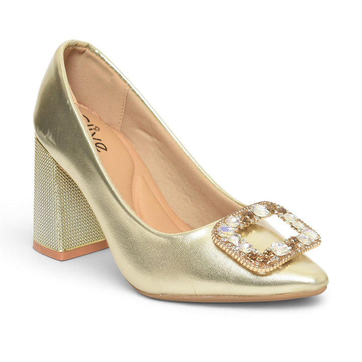 Golden Bridal Court Shoes - L087252
