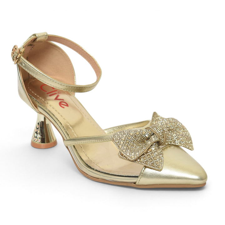Golden Bridal Court Shoes - L087282