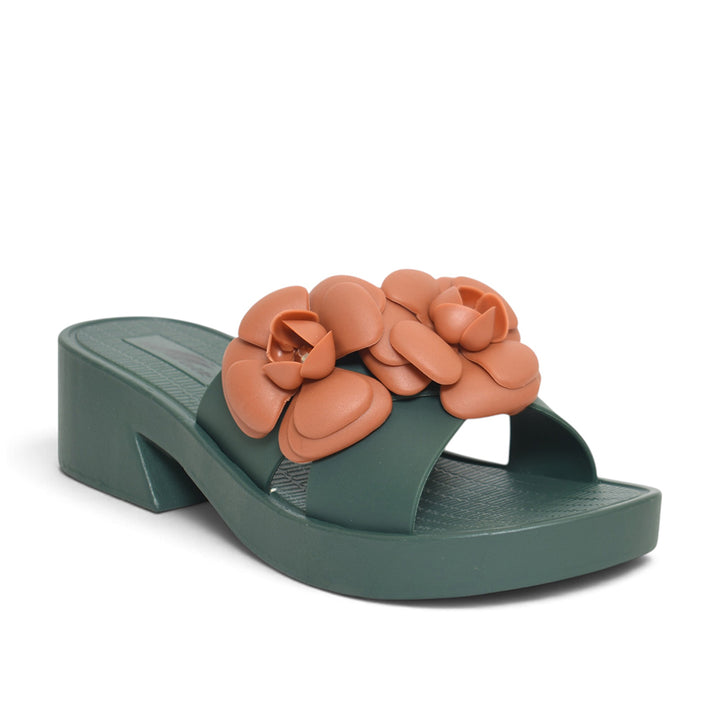 Green Ladies Rough Chappals - L001597