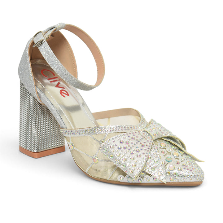 Silver Bridal Court Shoes - L087251