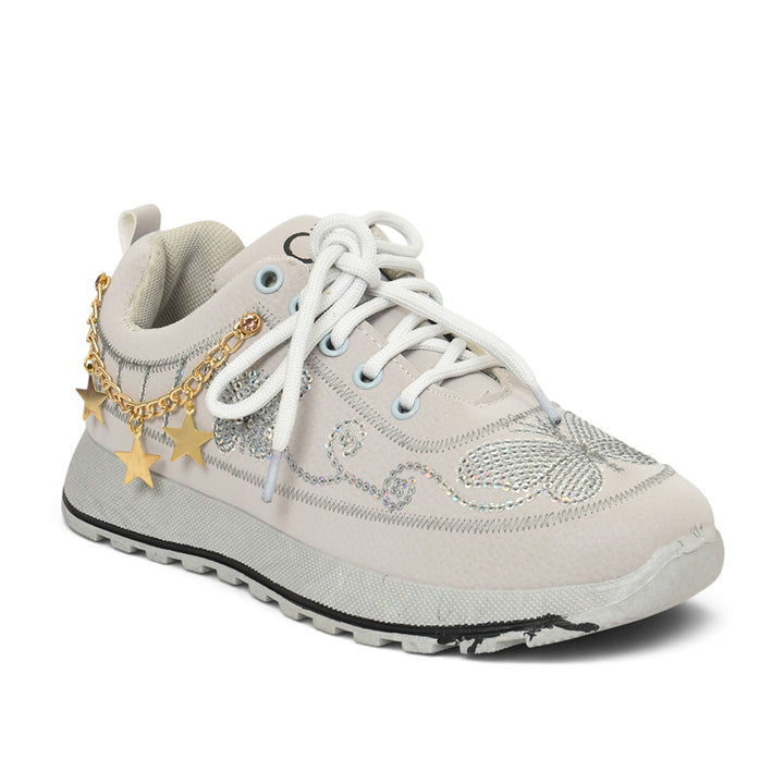 Grey Ladies Casual Sneakers - L098485
