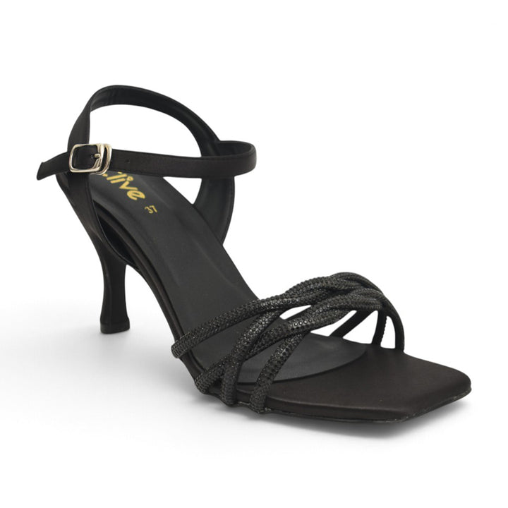 Black Bridal Sandal Heels - L065851