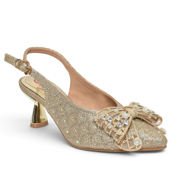 Golden Bridal Court Shoes - L087274