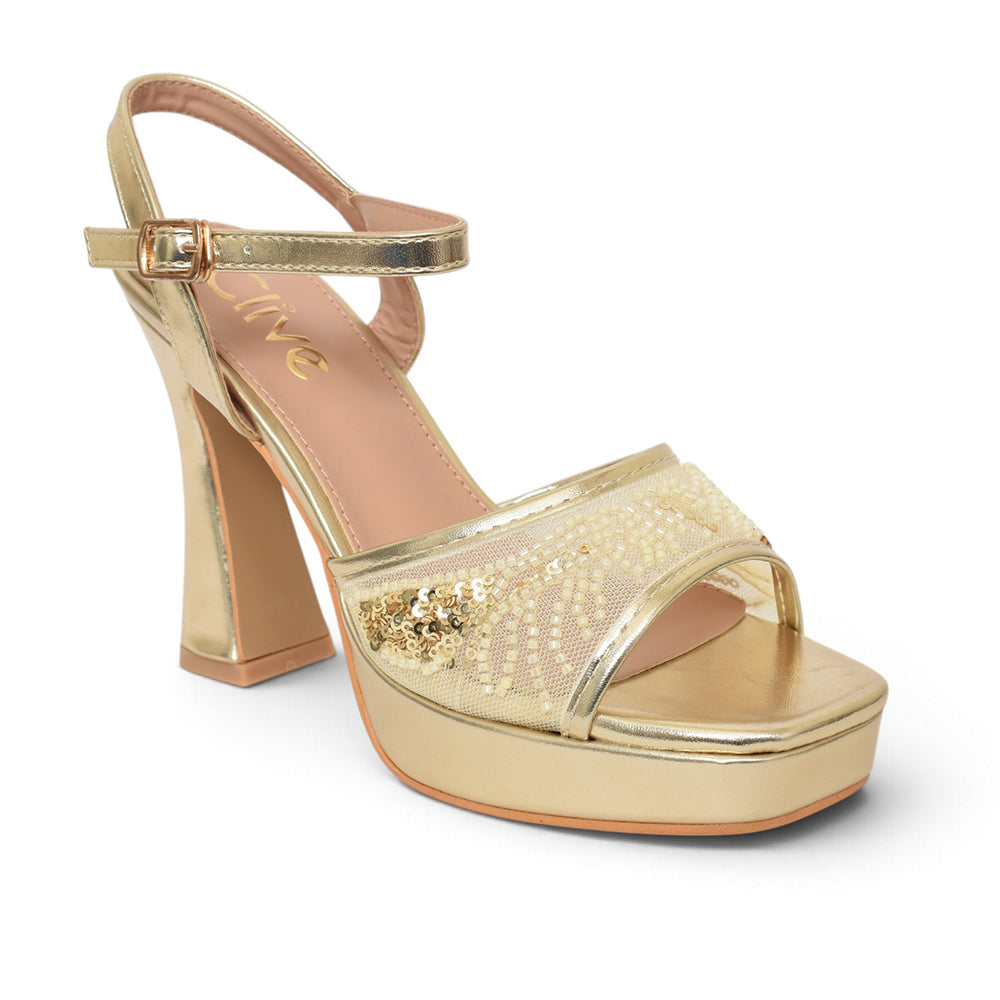 Golden Bridal Sandal Heels - l065806