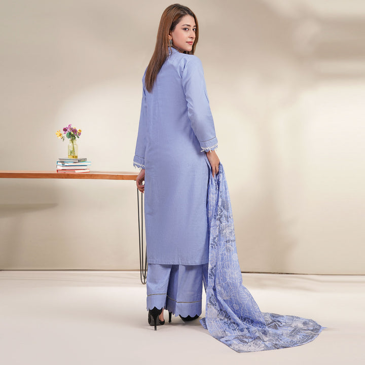 3-PC Luxury Embroidered cambric & Leno kara
