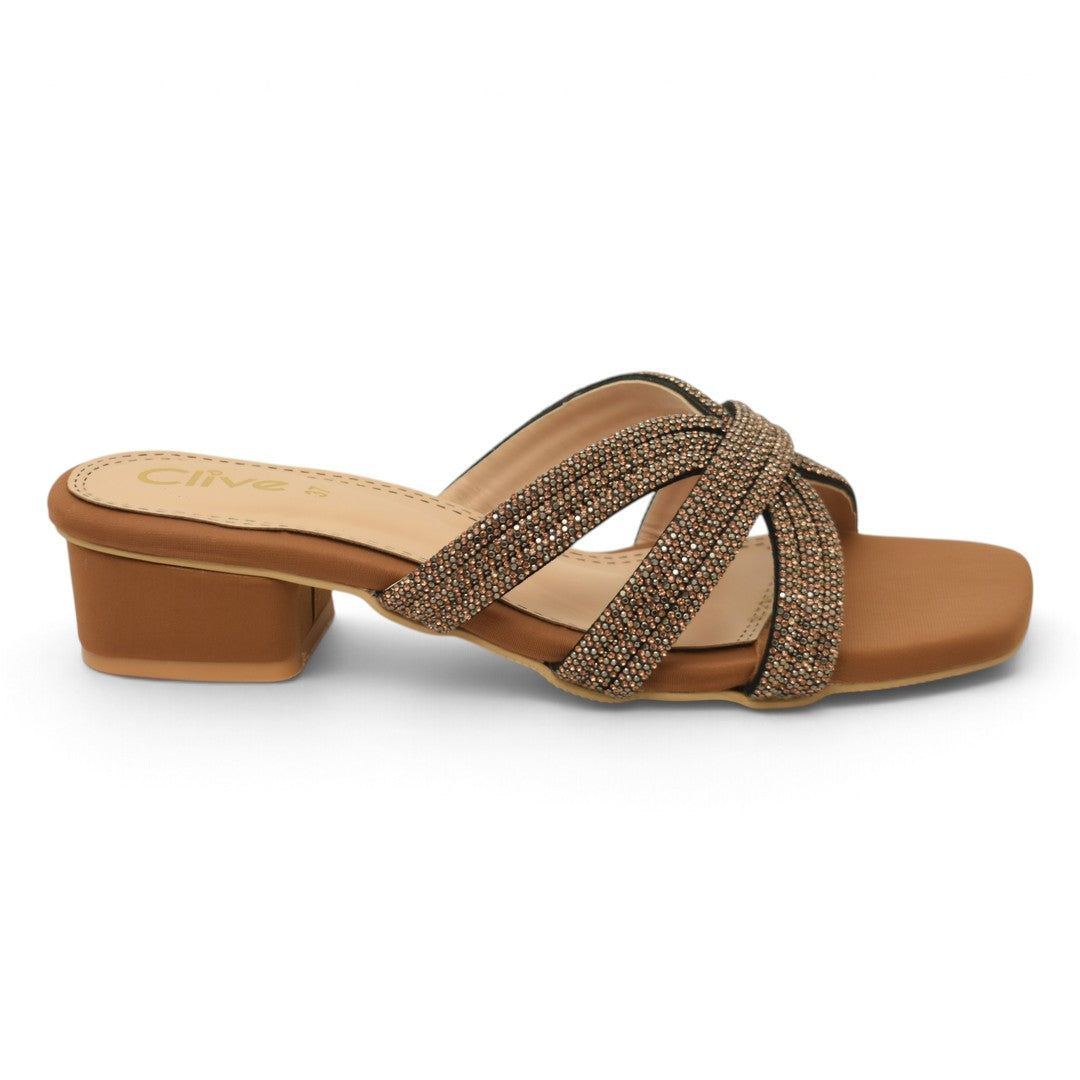 Tan Fancy Flat Slipper - L042352