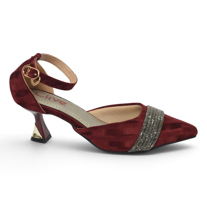 Maroon Formal Court Shoes - L085856