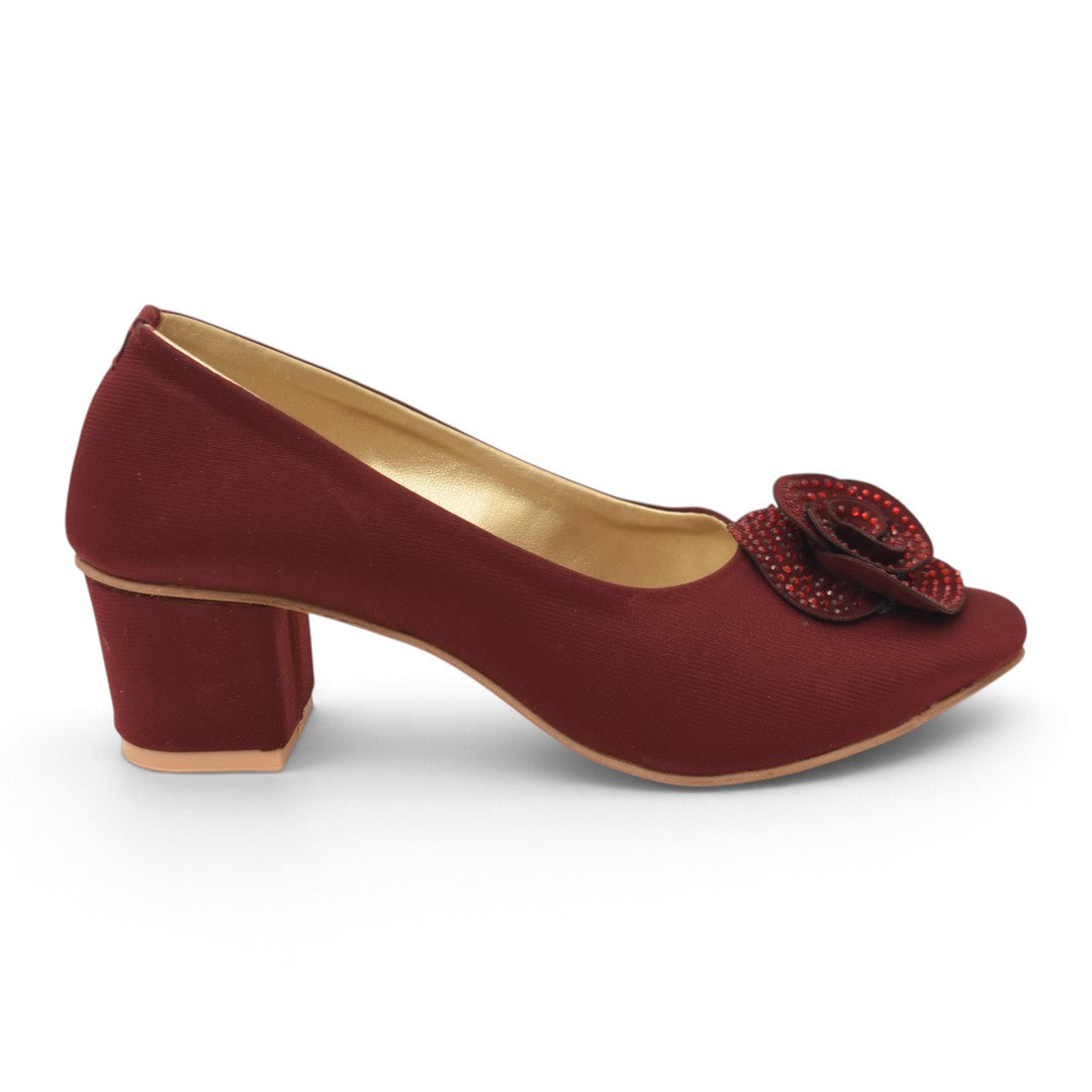 Maroon Kids Fancy Court Shoes - KG85082