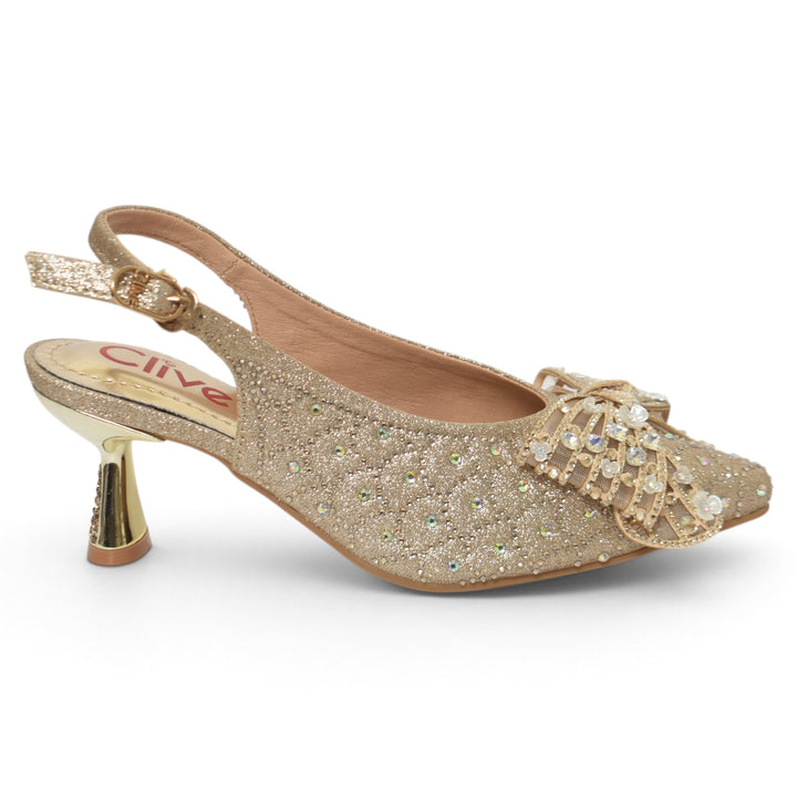 Golden Bridal Court Shoes - L087274
