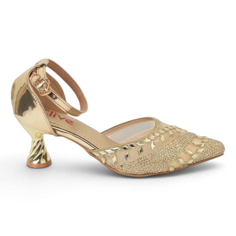 Golden Bridal Court Shoes - l087283