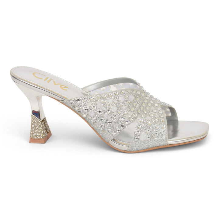Silver Bridal Slipper Heels - l045238