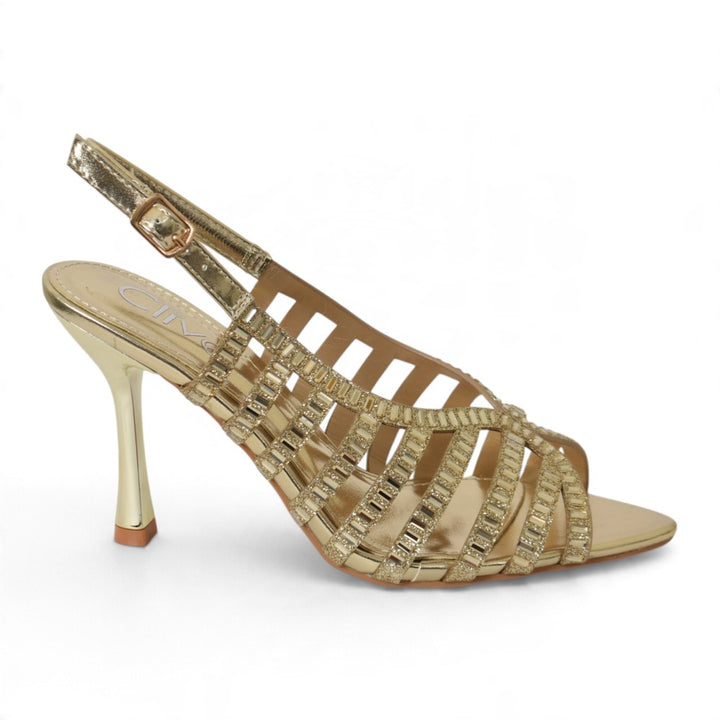 Golden Bridal Sandal Heels - l065814
