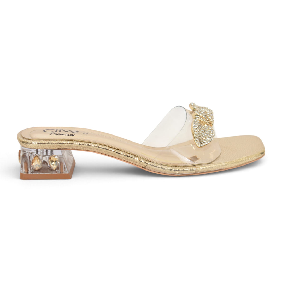 Golden Bridal Slipper Heels - l045267