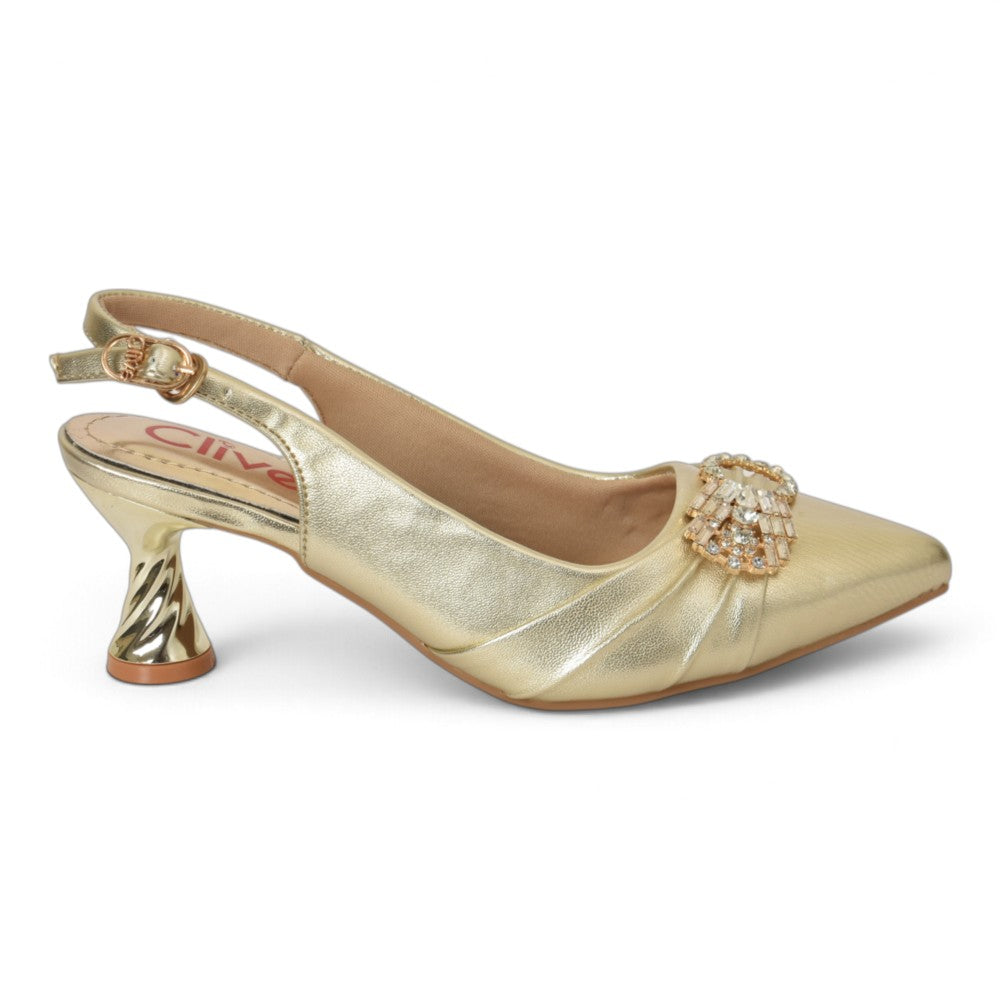 Golden Bridal Court Shoes - l087277