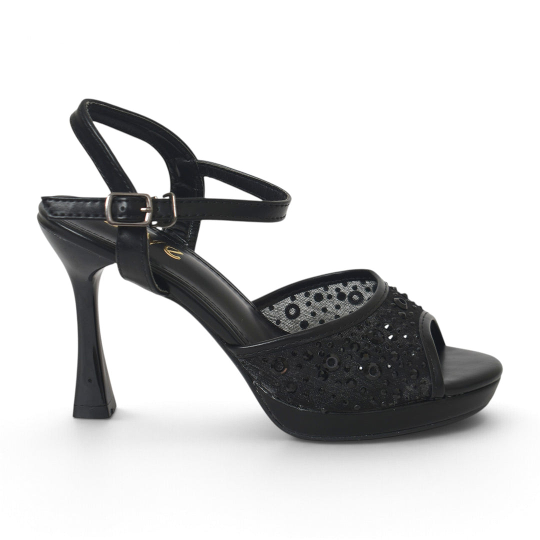 Black Bridal Sandal Heels - l065813